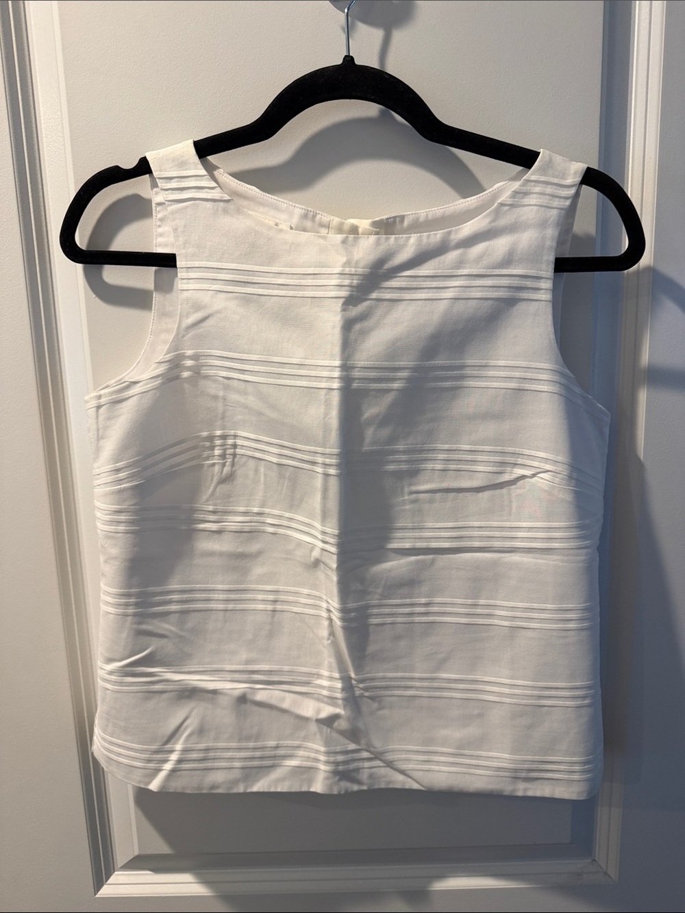 Talbots White Pintuck Sleeveless Tank Top